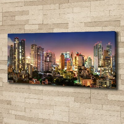 Cuadro canvas con impresión uv duradera horizontal Bangkok de noche