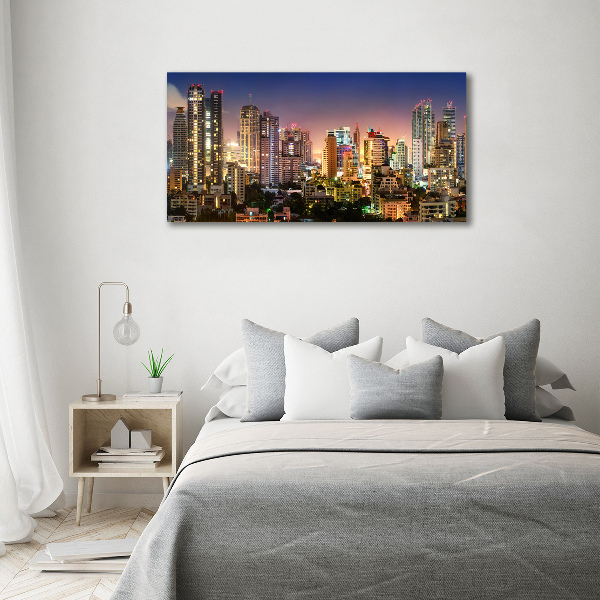 Cuadro canvas con impresión uv duradera horizontal Bangkok de noche