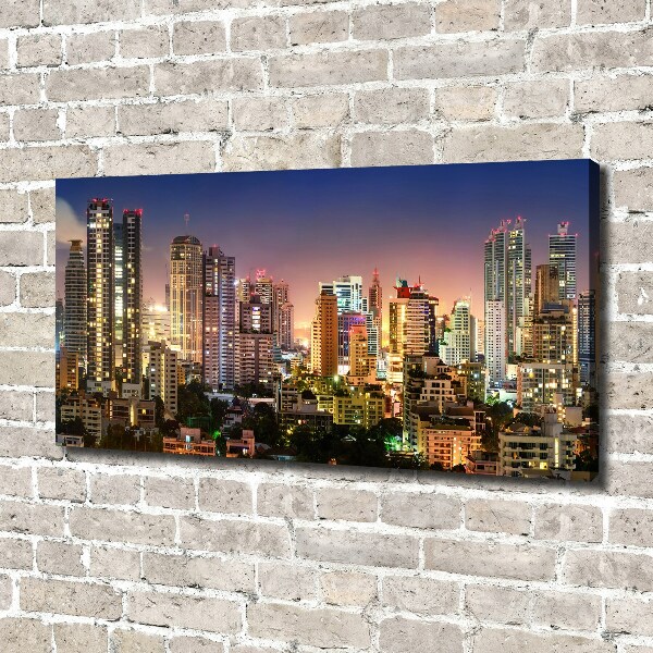 Cuadro canvas con impresión uv duradera horizontal Bangkok de noche