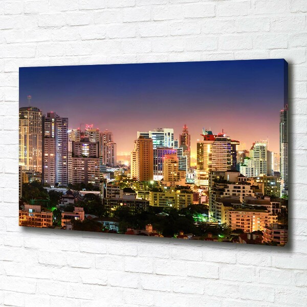 Cuadro canvas con impresión uv duradera horizontal Bangkok de noche