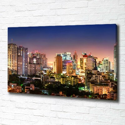 Cuadro canvas con impresión uv duradera horizontal Bangkok de noche