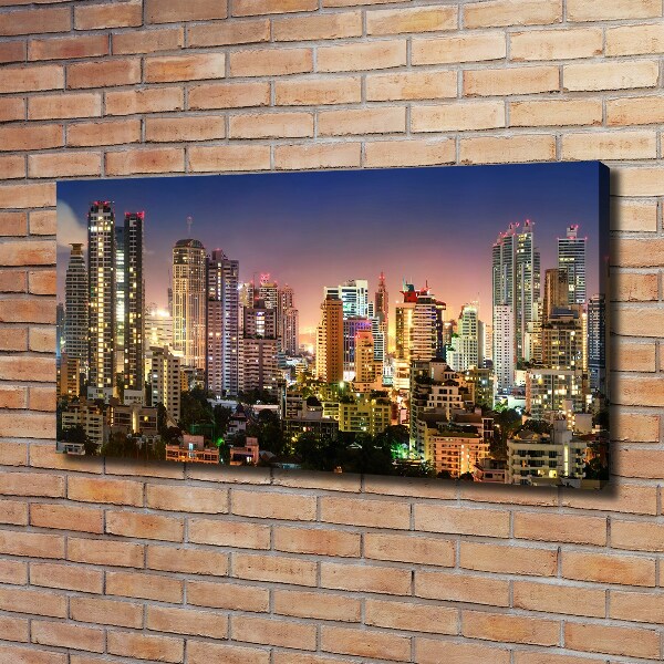 Cuadro canvas con impresión uv duradera horizontal Bangkok de noche