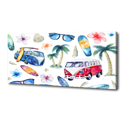 Cuadro canvas con impresión uv duradera horizontal Símbolos de surf