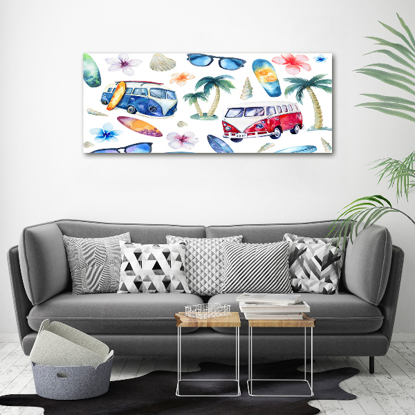 Cuadro canvas con impresión uv duradera horizontal Símbolos de surf