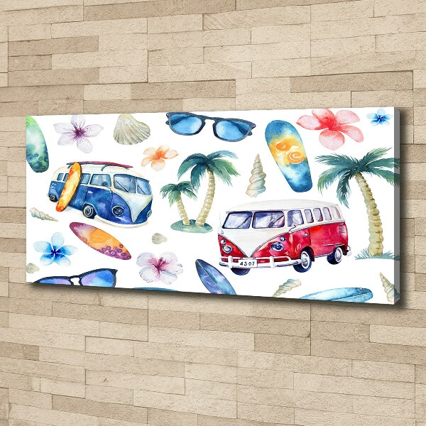 Cuadro canvas con impresión uv duradera horizontal Símbolos de surf