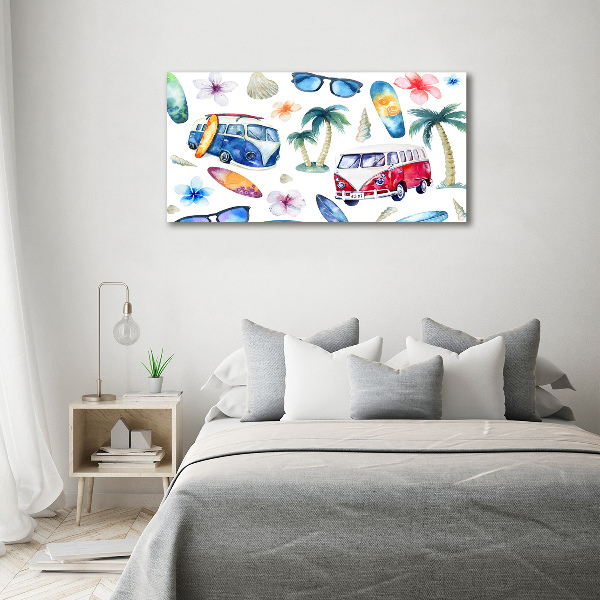 Cuadro canvas con impresión uv duradera horizontal Símbolos de surf
