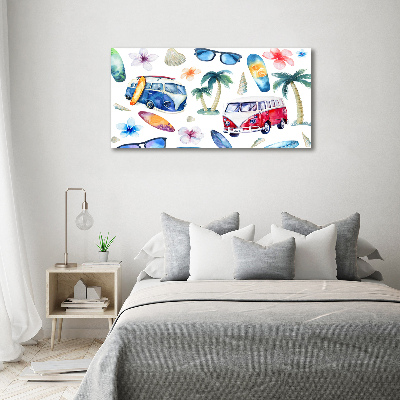 Cuadro canvas con impresión uv duradera horizontal Símbolos de surf