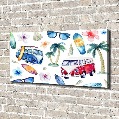 Cuadro canvas con impresión uv duradera horizontal Símbolos de surf