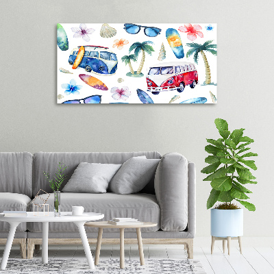 Cuadro canvas con impresión uv duradera horizontal Símbolos de surf
