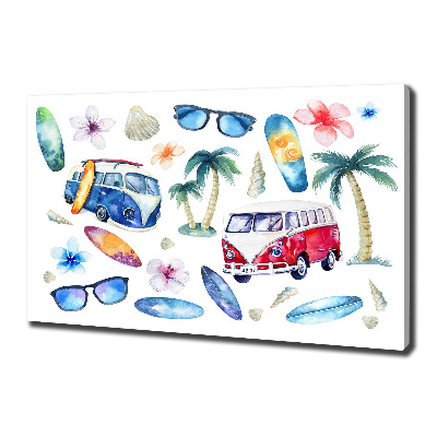 Cuadro canvas con impresión uv duradera horizontal Símbolos de surf