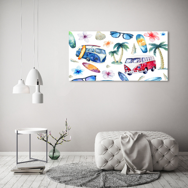 Cuadro canvas con impresión uv duradera horizontal Símbolos de surf