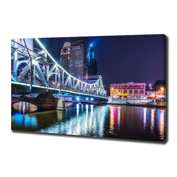 Fotocuadro en lienzo de alta calidad horizontal Puente de Shanghái