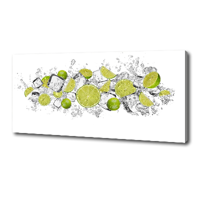 Foto obraz na płótnie Limonka kostki lodu