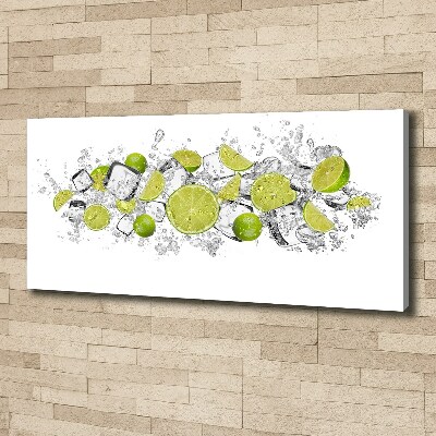 Foto obraz na płótnie Limonka kostki lodu