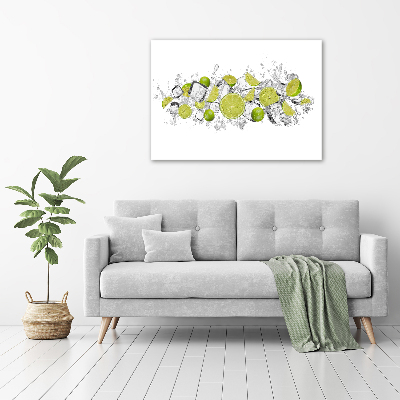 Cuadro canvas con impresión uv duradera horizontal Cubitos de hielo de lima