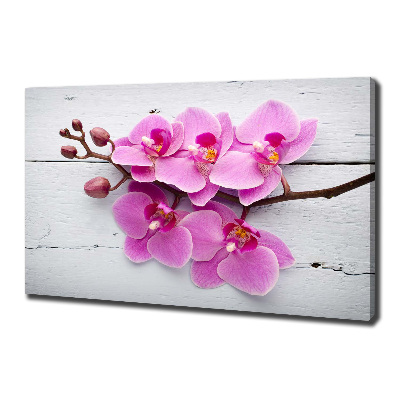 Fotocuadro en lienzo de alta calidad horizontal Orquídea sobre madera