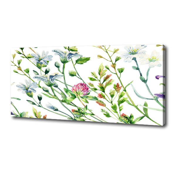 Cuadro canvas moderno de gran formato horizontal flores silvestres