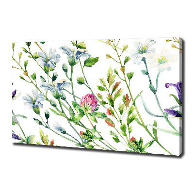 Cuadro canvas moderno de gran formato horizontal flores silvestres