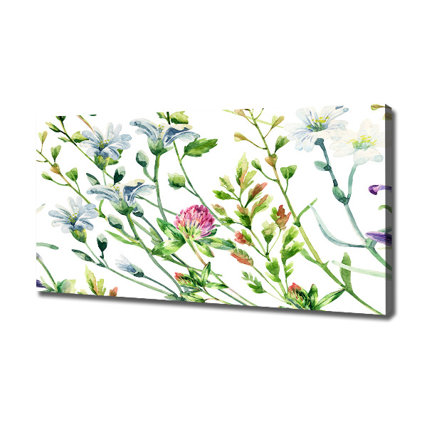 Cuadro canvas moderno de gran formato horizontal flores silvestres