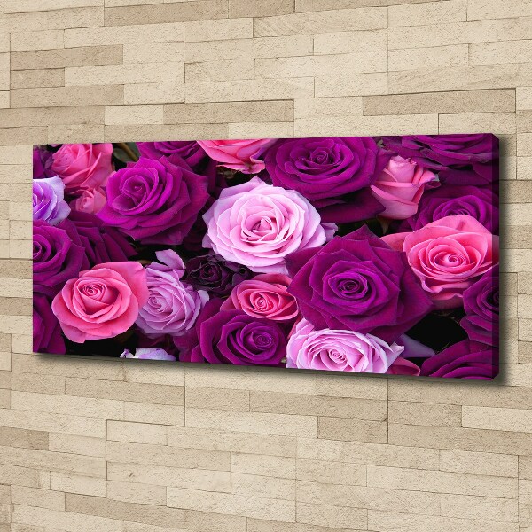 Cuadro canvas con impresión uv duradera horizontal Rosas
