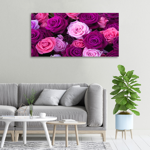 Cuadro canvas con impresión uv duradera horizontal Rosas