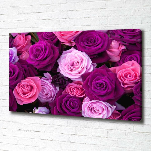 Cuadro canvas con impresión uv duradera horizontal Rosas