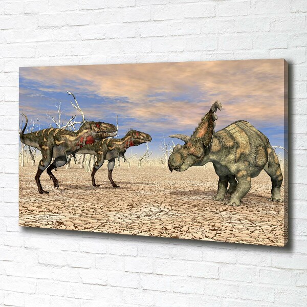Cuadro canvas con impresión uv duradera horizontal Dinosaurios