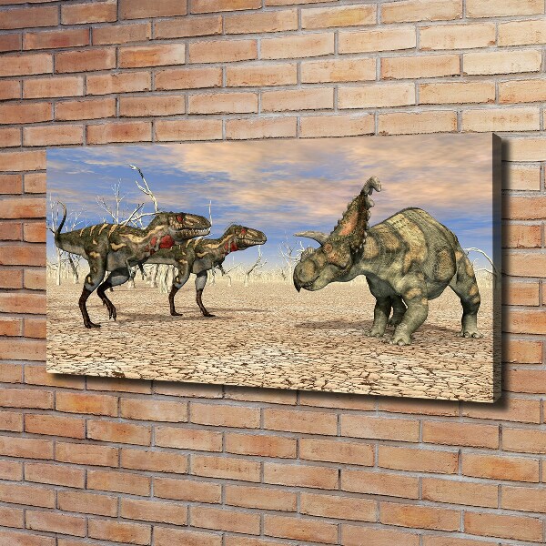 Cuadro canvas con impresión uv duradera horizontal Dinosaurios