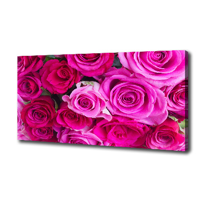 Cuadro canvas moderno de gran formato horizontal Ramo de rosas rosadas