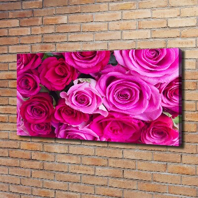 Cuadro canvas moderno de gran formato horizontal Ramo de rosas rosadas