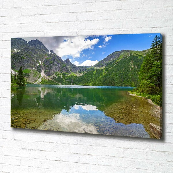 Fotocuadro en lienzo de alta calidad horizontal El ojo de mar de los montes Tatra