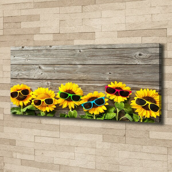 Fotocuadro en lienzo de alta calidad horizontal Girasoles
