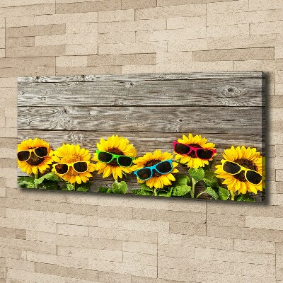 Fotocuadro en lienzo de alta calidad horizontal Girasoles