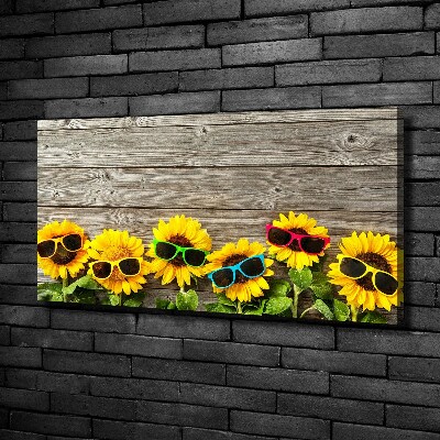 Fotocuadro en lienzo de alta calidad horizontal Girasoles