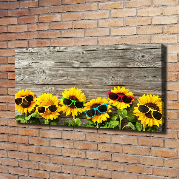 Fotocuadro en lienzo de alta calidad horizontal Girasoles