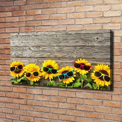 Fotocuadro en lienzo de alta calidad horizontal Girasoles