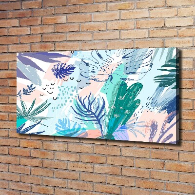 Fotocuadro en lienzo de alta calidad horizontal hojas tropicales