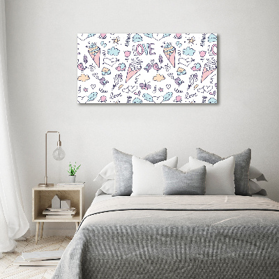 Cuadro canvas con impresión uv duradera horizontal Patrón romántico