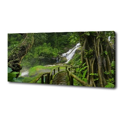 Cuadro canvas con impresión uv duradera horizontal Cascada en la selva