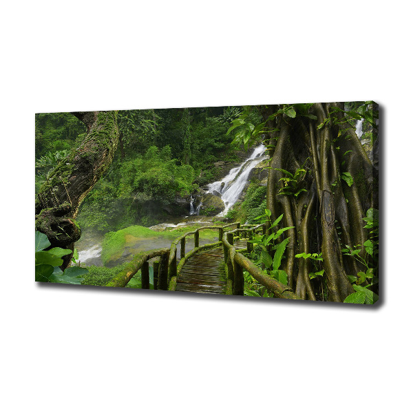 Cuadro canvas con impresión uv duradera horizontal Cascada en la selva