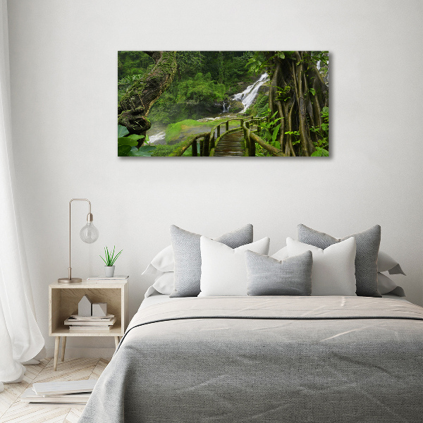 Cuadro canvas con impresión uv duradera horizontal Cascada en la selva