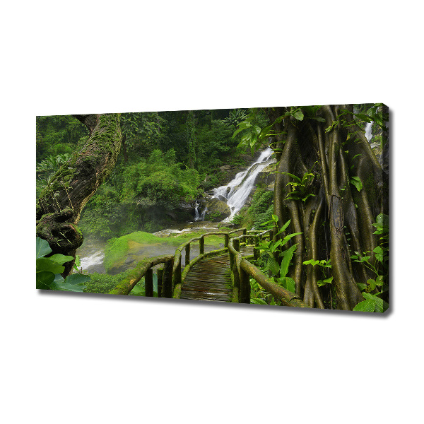 Cuadro canvas con impresión uv duradera horizontal Cascada en la selva