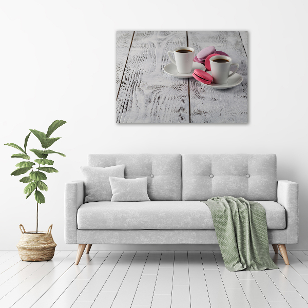 Cuadro canvas con impresión uv duradera horizontal Café y galletas