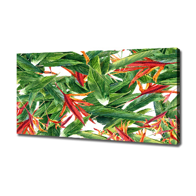 Cuadro canvas moderno de gran formato horizontal Patrón floral
