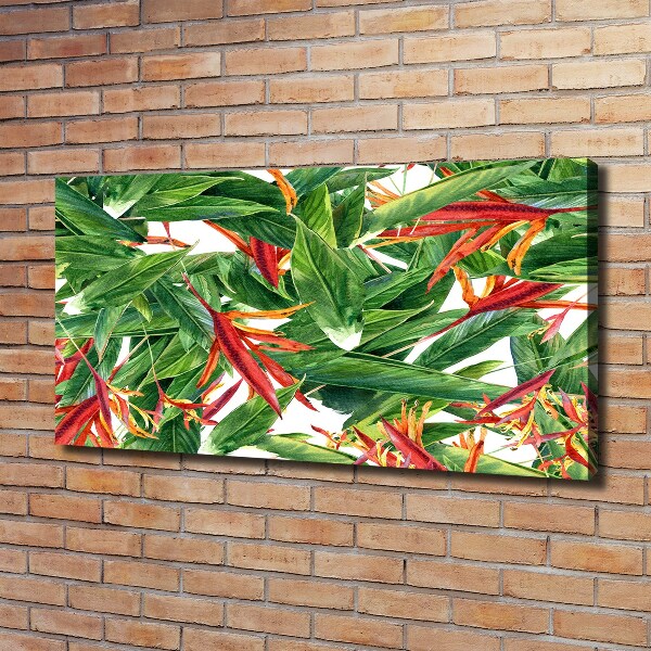 Cuadro canvas moderno de gran formato horizontal Patrón floral