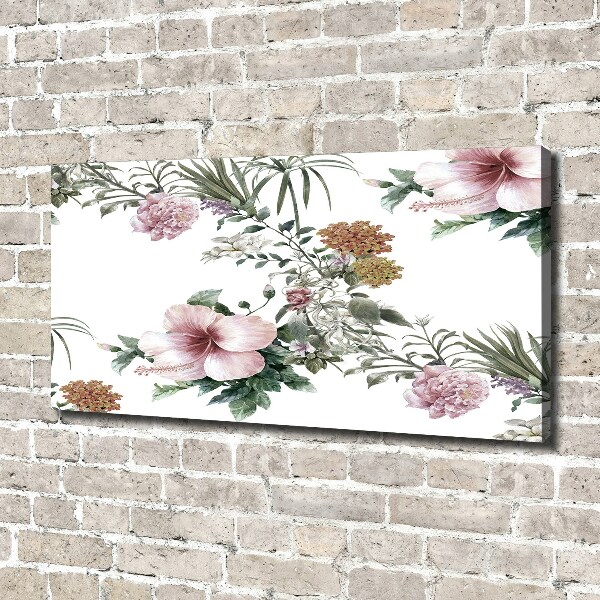 Cuadro canvas con impresión uv duradera horizontal Patrón floral