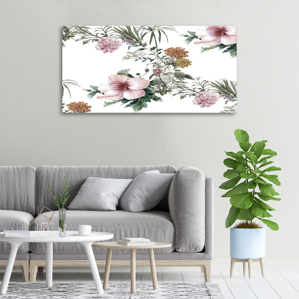 Cuadro canvas con impresión uv duradera horizontal Patrón floral