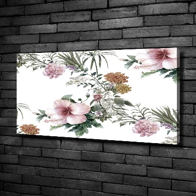 Cuadro canvas con impresión uv duradera horizontal Patrón floral