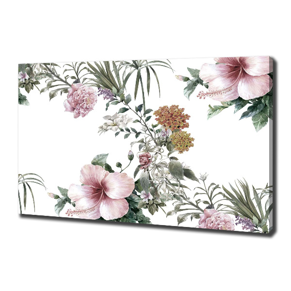 Cuadro canvas con impresión uv duradera horizontal Patrón floral