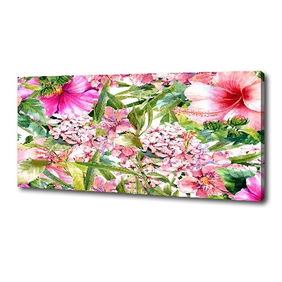 Cuadro canvas moderno de gran formato horizontal Patrón floral